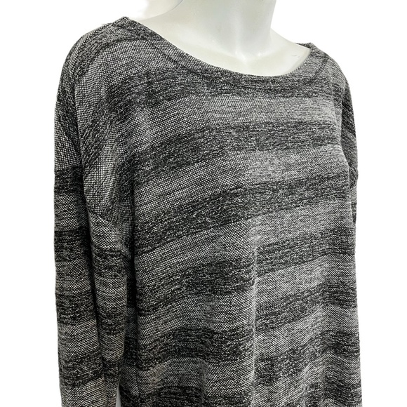 LOU & GRAY Wide Horizontal Stripe Knit Casual Long Sleeve Knee Length Dress sz M - Picture 5 of 16